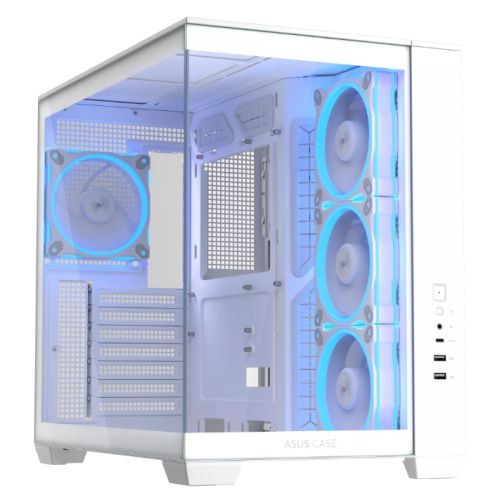 Asus A32 Plus ARGB Dual-Chamber Gaming Case w/ Glass Side & Front, ATX, 4x ARGB Fans, USB-C 10Gbps, White Asus A32 Plus ARGB Dual-Chamber Gaming Case w/ Glass Side & Front, ATX, 4x ARGB Fans, USB-C 10Gbps, White